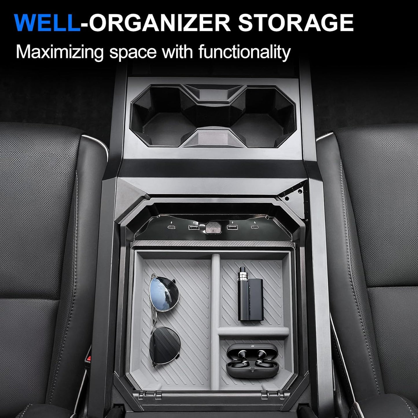 Center Console Tray With USB Hub