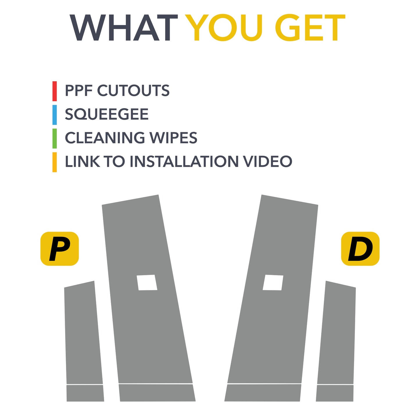 TWRAPS B&C Pillar & Door Button Clear PPF