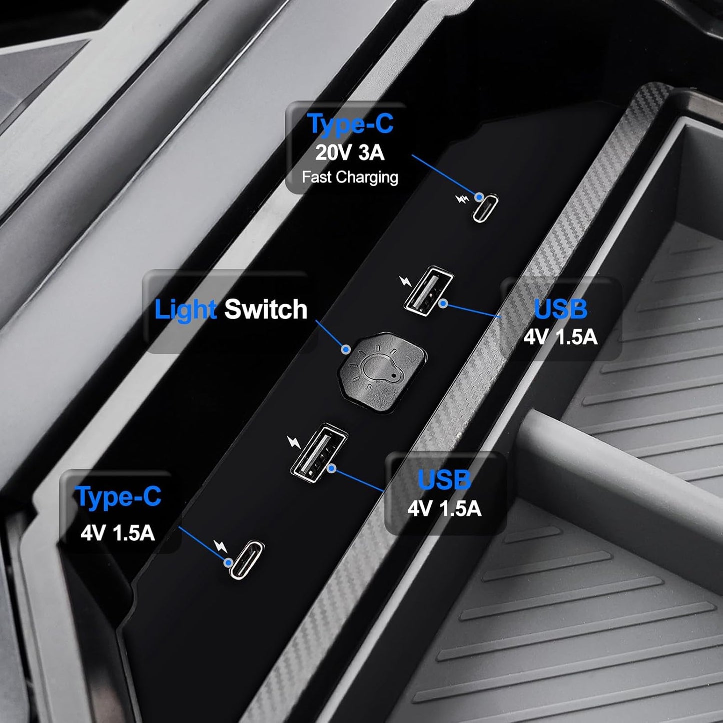 Center Console Tray With USB Hub