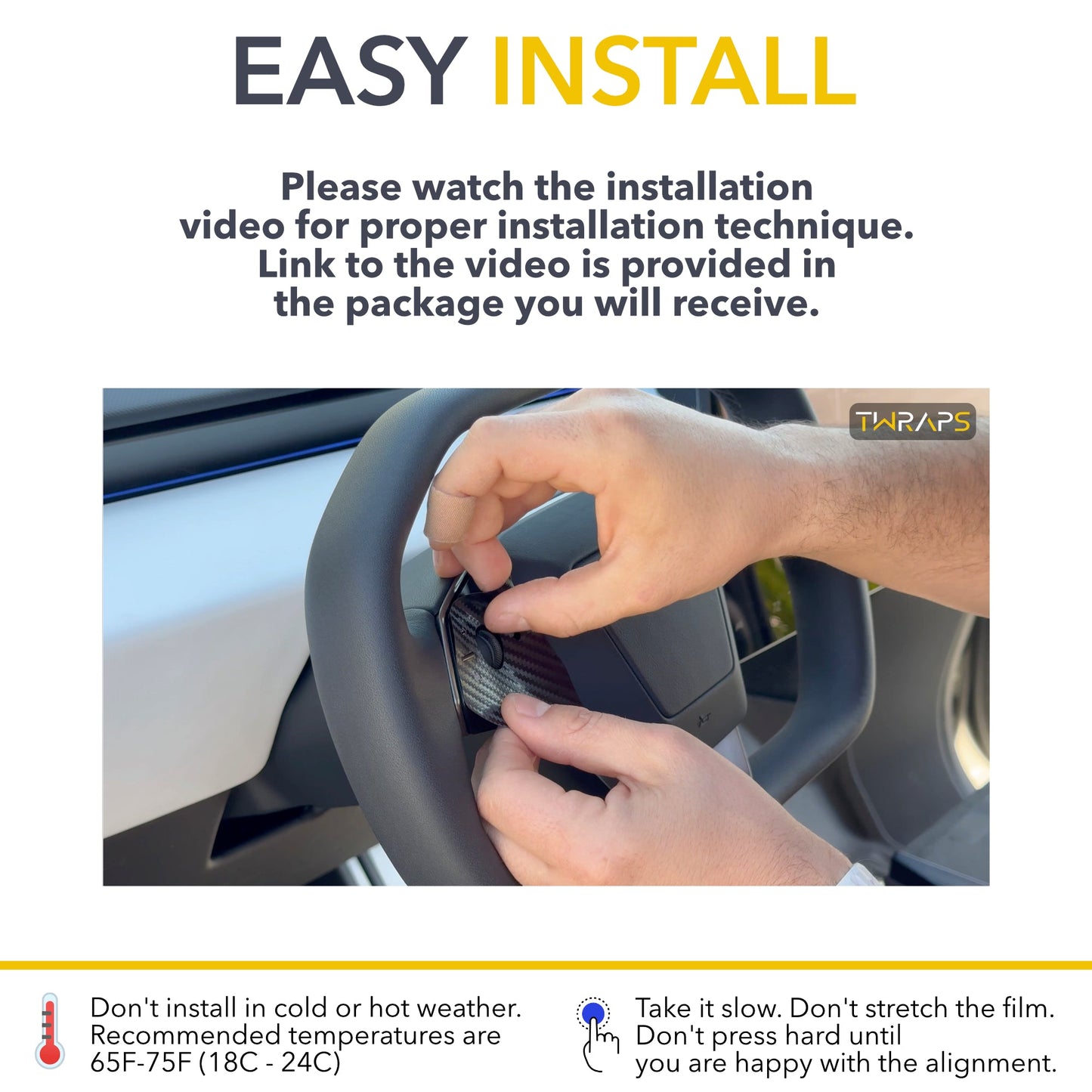 Vinyl Wrap for Steering Wheel (Carbon)