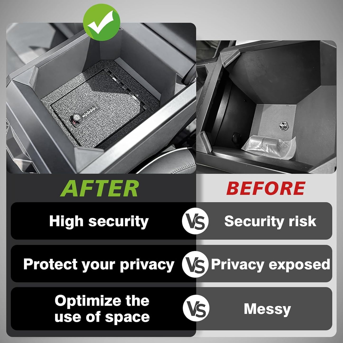 Center Console Safe (Fingerprint Lock)