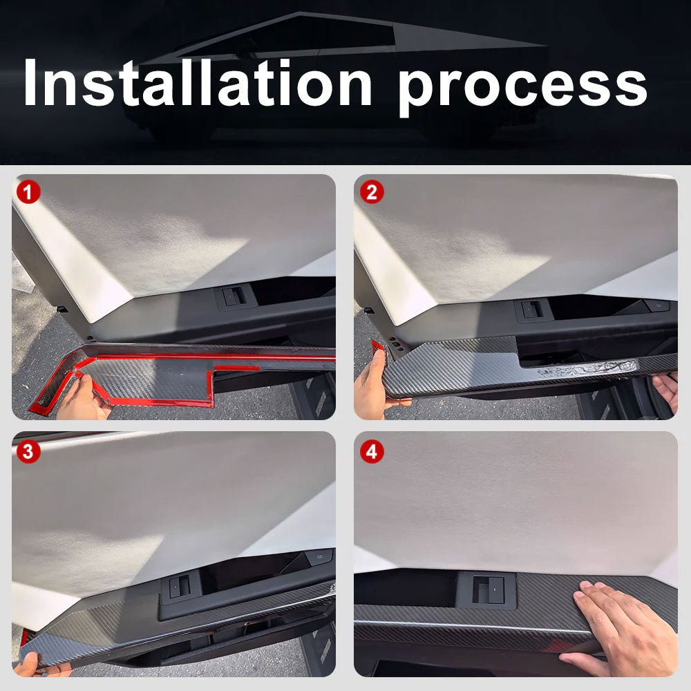 Lower Door Panel Armrest Covers (Real Carbon Fiber) 4-Piece Set